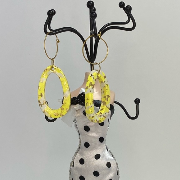 Unique Handmade Polymer Clay Dangle Hoop Earrings - Picture 7 of 13